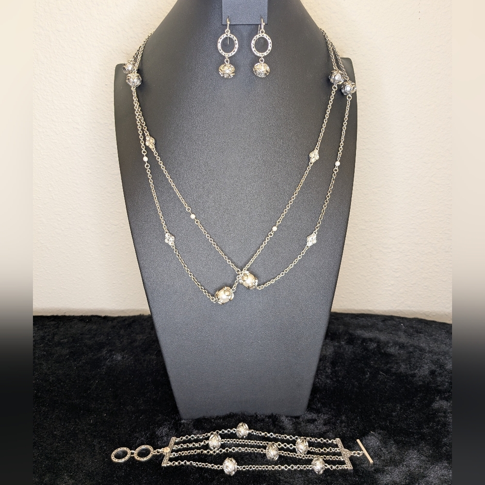 Vintage Premier Designs Silver Jewelry Set EUC - Picture 2 of 6